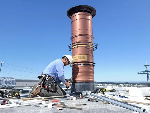 Installed chimney liner by Rehoboth Chimney Sweep in Rehoboth, MA