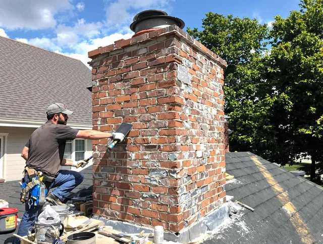 Completed chimney rebuild by Rehoboth Chimney Sweep in Rehoboth, MA