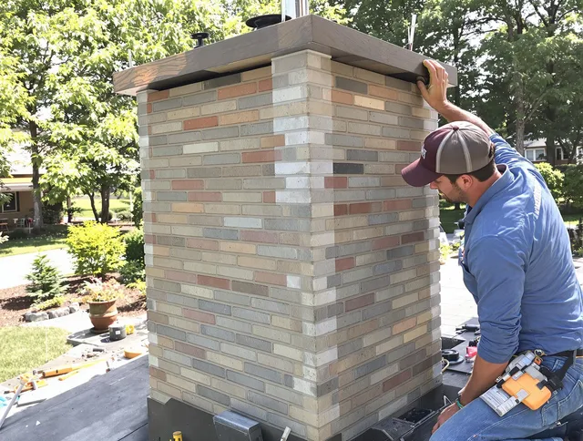 Rehoboth Chimney Sweep completing a modern chimney remodel in Rehoboth, MA