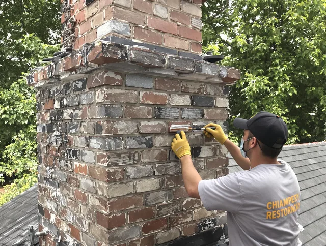 In-progress chimney restoration by Rehoboth Chimney Sweep in Rehoboth, MA