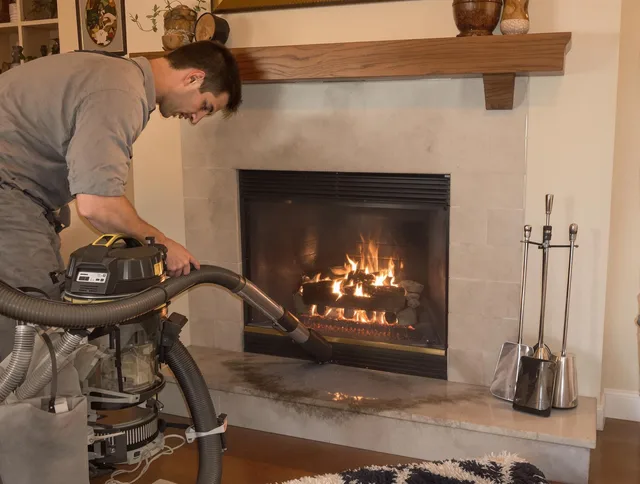 Routine fireplace upkeep by Rehoboth Chimney Sweep in Rehoboth, MA