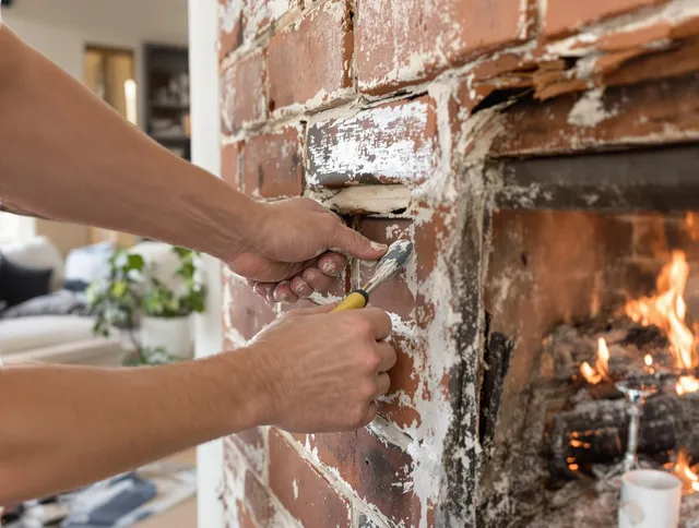 Routine fireplace repair by Rehoboth Chimney Sweep in Rehoboth, MA